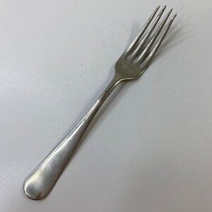 W Nickel Silver  7" 4 Tine Dinner Fork  Vintage